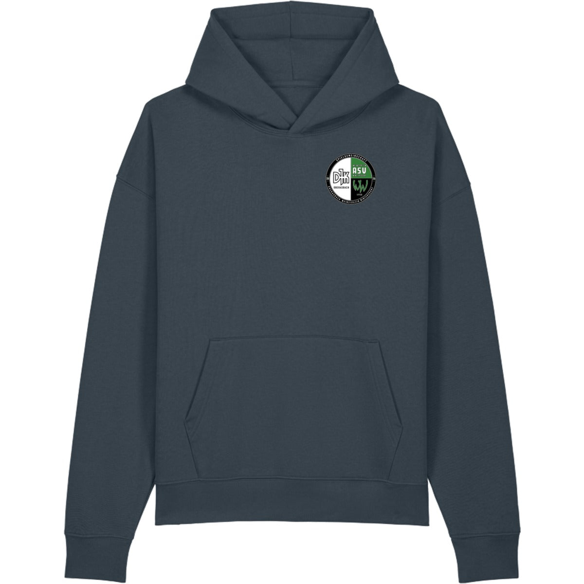 Lässiger Kapuzenpullover Chaser Unisex Hoodie STSU077 – Vereinslogo herzseitig India Ink Grey Vorderseite