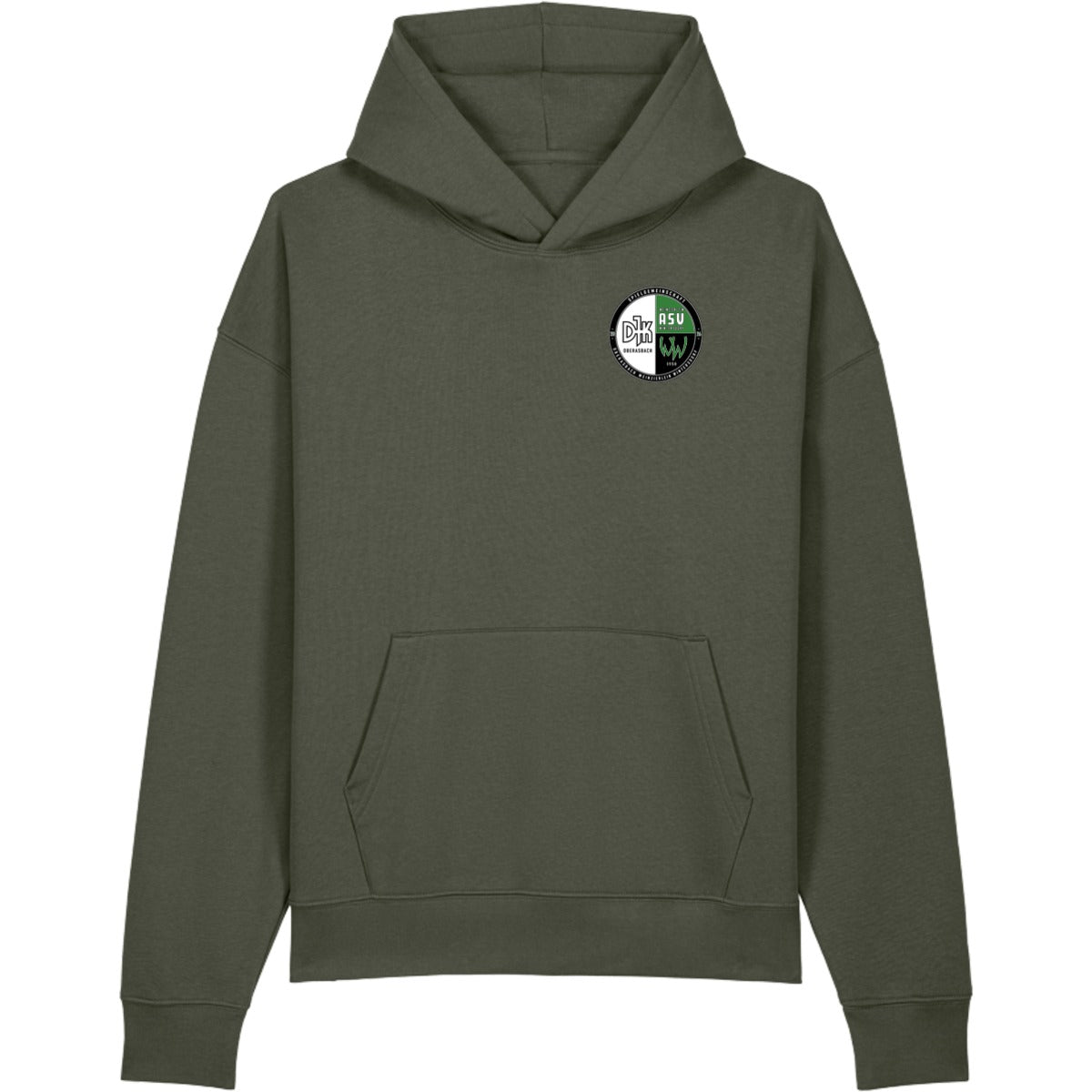 Lässiger Kapuzenpullover Chaser Unisex Hoodie STSU077 – Vereinslogo herzseitig Khaki Vorderseite