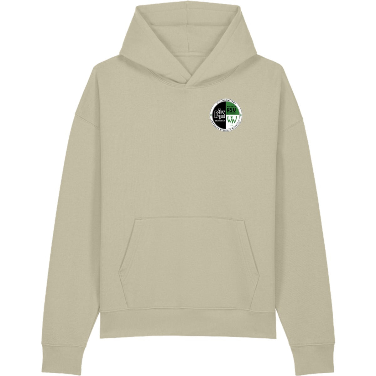Lässiger Kapuzenpullover Chaser Unisex Hoodie STSU077 – Vereinslogo herzseitig Stone Vorderseite