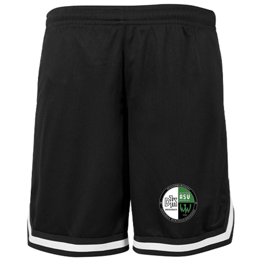 BY047-Shorts – Vereinslogo am Bein Schwarz/Weiss Vorderseite