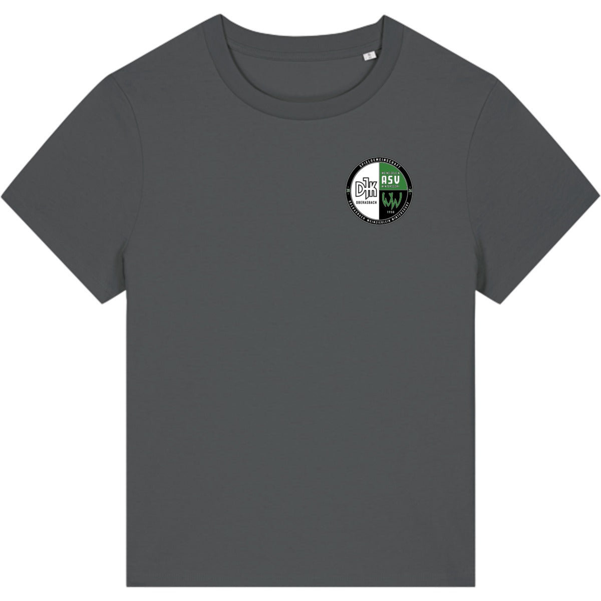 Nachhaltiges Damen T-Shirt Stella Muser STTW172 – Vereinslogo herzseitig Anthracite Vorderseite