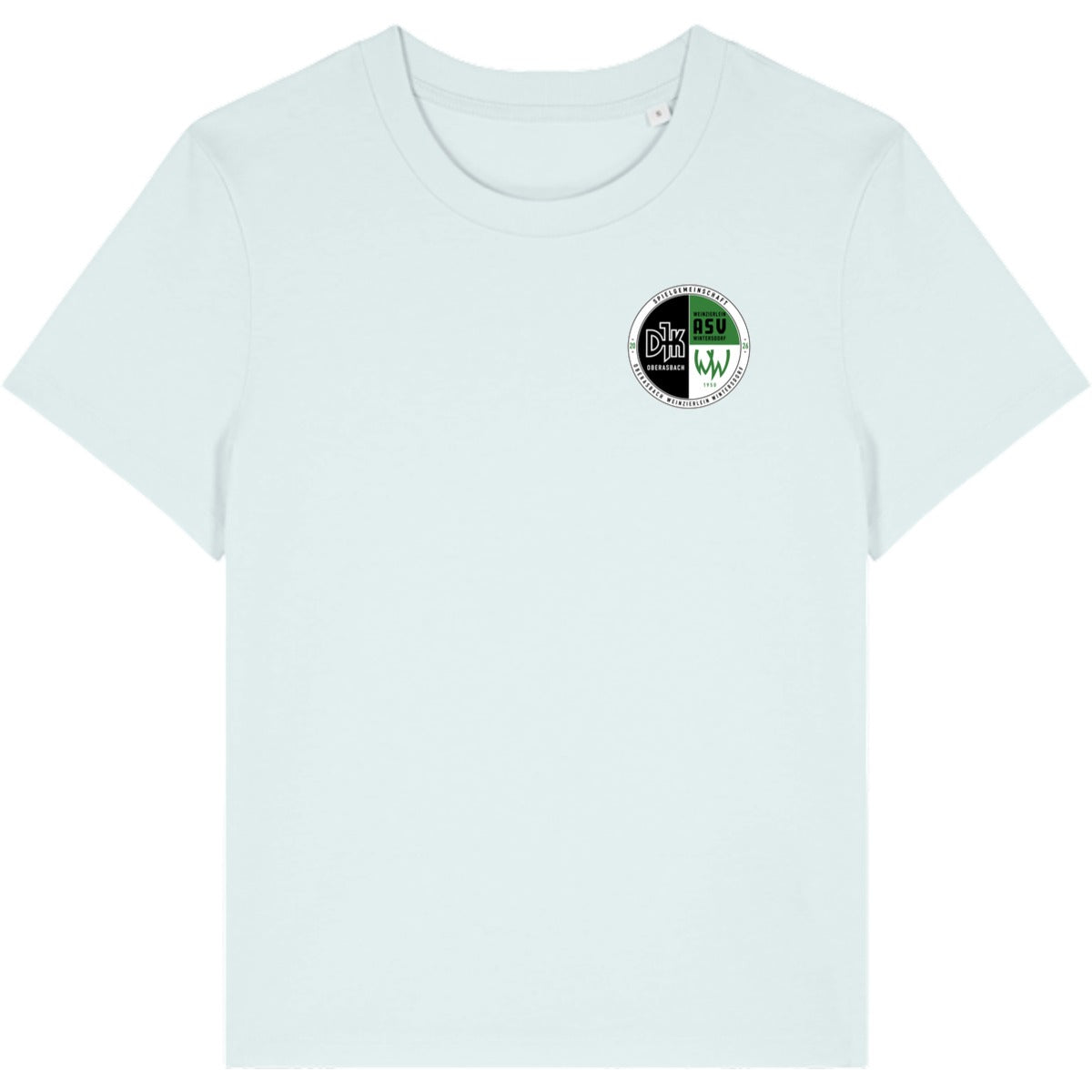 Nachhaltiges Damen T-Shirt Stella Muser STTW172 – Vereinslogo herzseitig Blue Ice Vorderseite