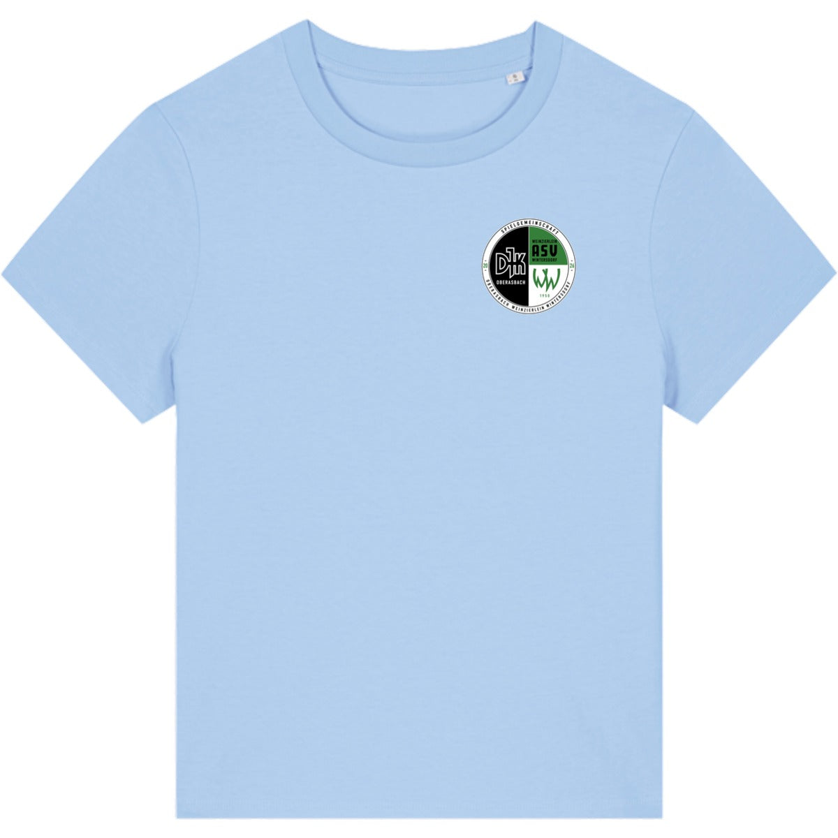 Nachhaltiges Damen T-Shirt Stella Muser STTW172 – Vereinslogo herzseitig Blue Soul Vorderseite