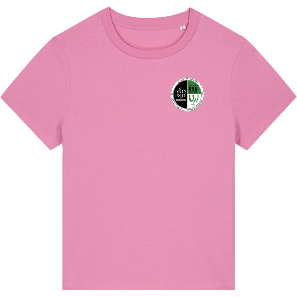 Nachhaltiges Damen T-Shirt Stella Muser STTW172 – Vereinslogo herzseitig Bubble Pink Vorderseite