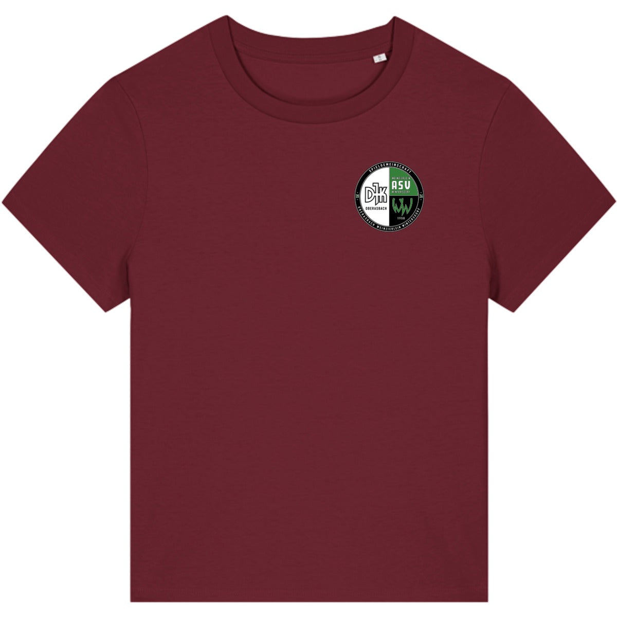 Nachhaltiges Damen T-Shirt Stella Muser STTW172 – Vereinslogo herzseitig Burgundy Vorderseite