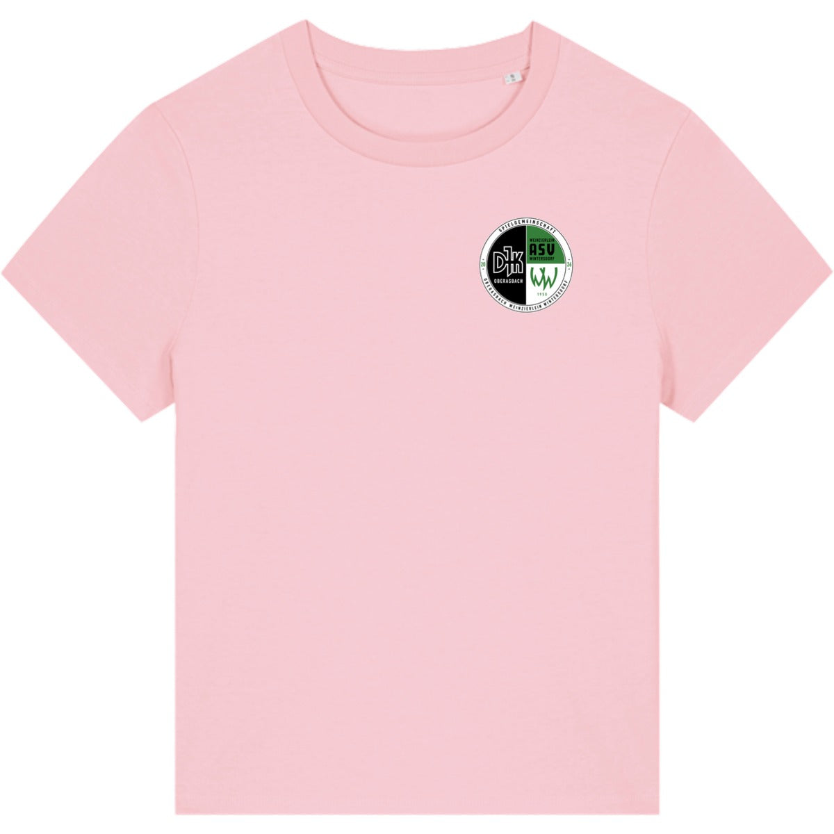 Nachhaltiges Damen T-Shirt Stella Muser STTW172 – Vereinslogo herzseitig Cotton Pink Vorderseite