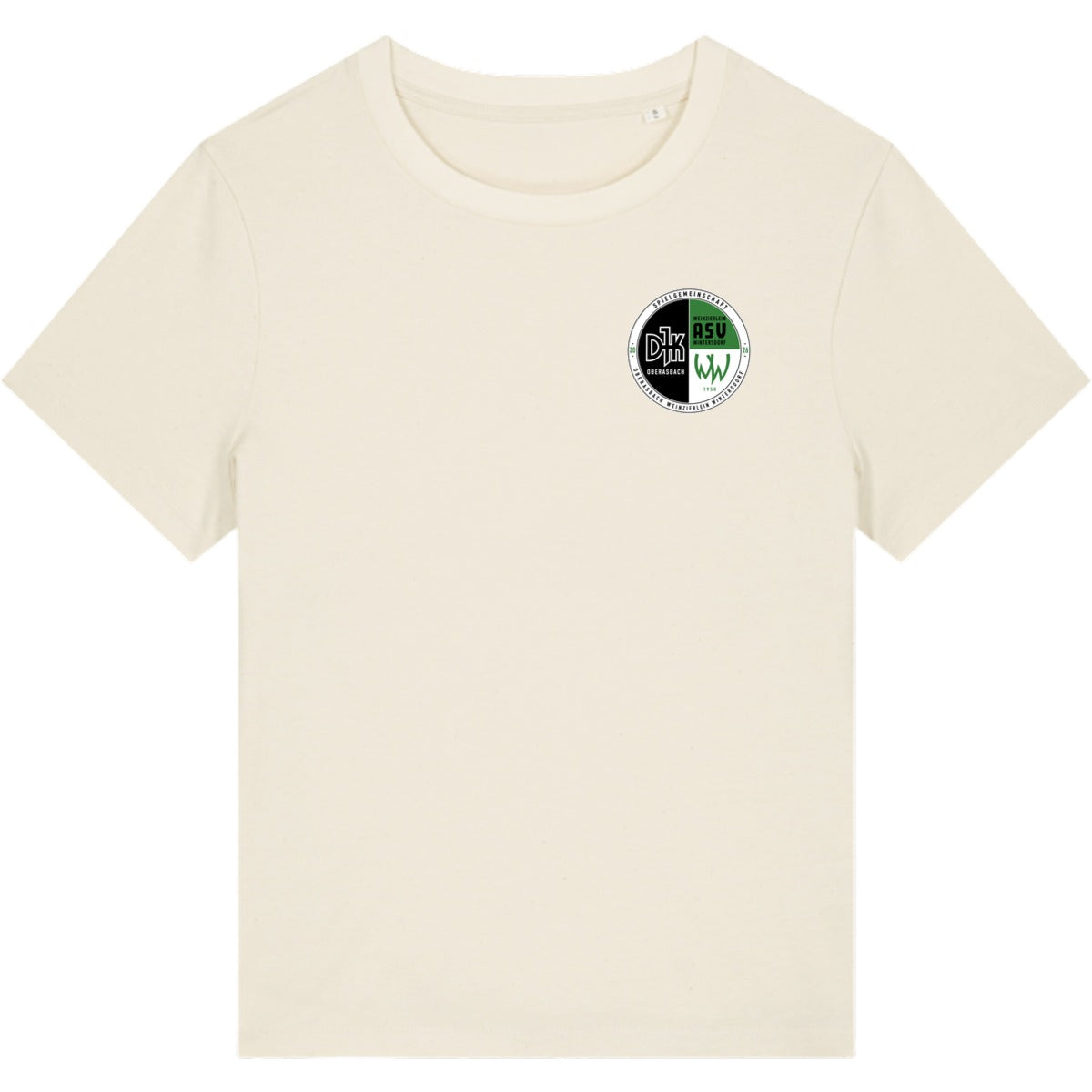 Nachhaltiges Damen T-Shirt Stella Muser STTW172 – Vereinslogo herzseitig Natural Raw Vorderseite