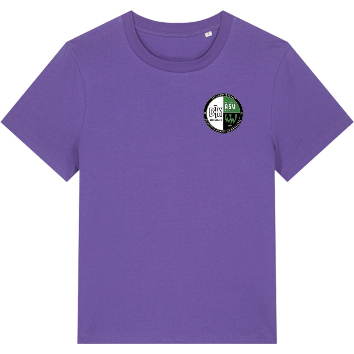 Nachhaltiges Damen T-Shirt Stella Muser STTW172 – Vereinslogo herzseitig Purple Love Vorderseite