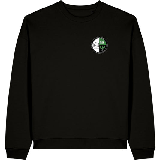 Oversize Sweatshirt aus Bio-Baumwolle Radder 2.0 STSU208 – Vereinslogo herzseitig Black Vorderseite