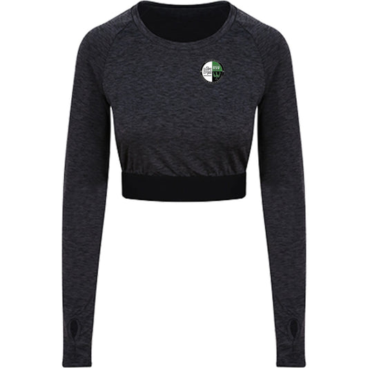 JC039-Women-Top-LSL – Vereinslogo herzseitig Black Slate Melange Vorderseite