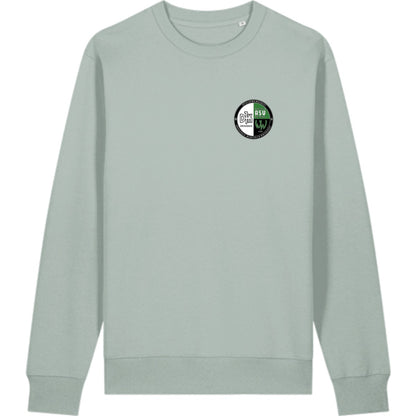 Schweres Unisex Sweatshirt aus Bio-Baumwolle Changer 2.0 STSU178 – Vereinslogo herzseitig Aloe Vorderseite