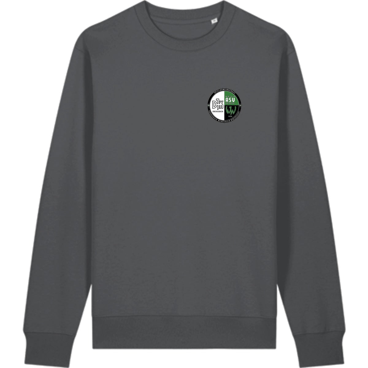 Schweres Unisex Sweatshirt aus Bio-Baumwolle Changer 2.0 STSU178 – Vereinslogo herzseitig Anthracite Vorderseite