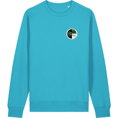 Schweres Unisex Sweatshirt aus Bio-Baumwolle Changer 2.0 STSU178 – Vereinslogo herzseitig Aqua Blue Vorderseite