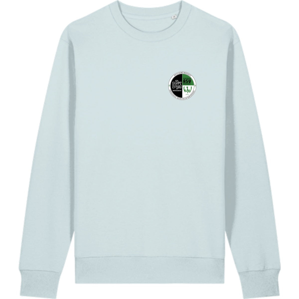 Schweres Unisex Sweatshirt aus Bio-Baumwolle Changer 2.0 STSU178 – Vereinslogo herzseitig Blue Ice Vorderseite