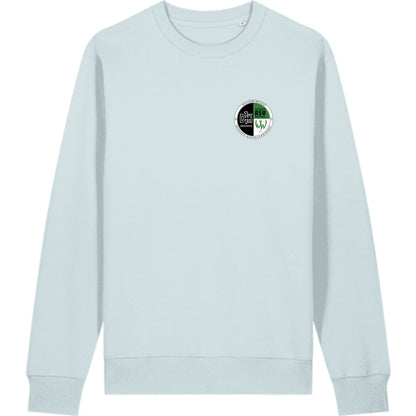 Schweres Unisex Sweatshirt aus Bio-Baumwolle Changer 2.0 STSU178 – Vereinslogo herzseitig Blue Ice Vorderseite