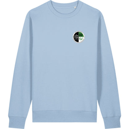 Schweres Unisex Sweatshirt aus Bio-Baumwolle Changer 2.0 STSU178 – Vereinslogo herzseitig Blue Soul Vorderseite