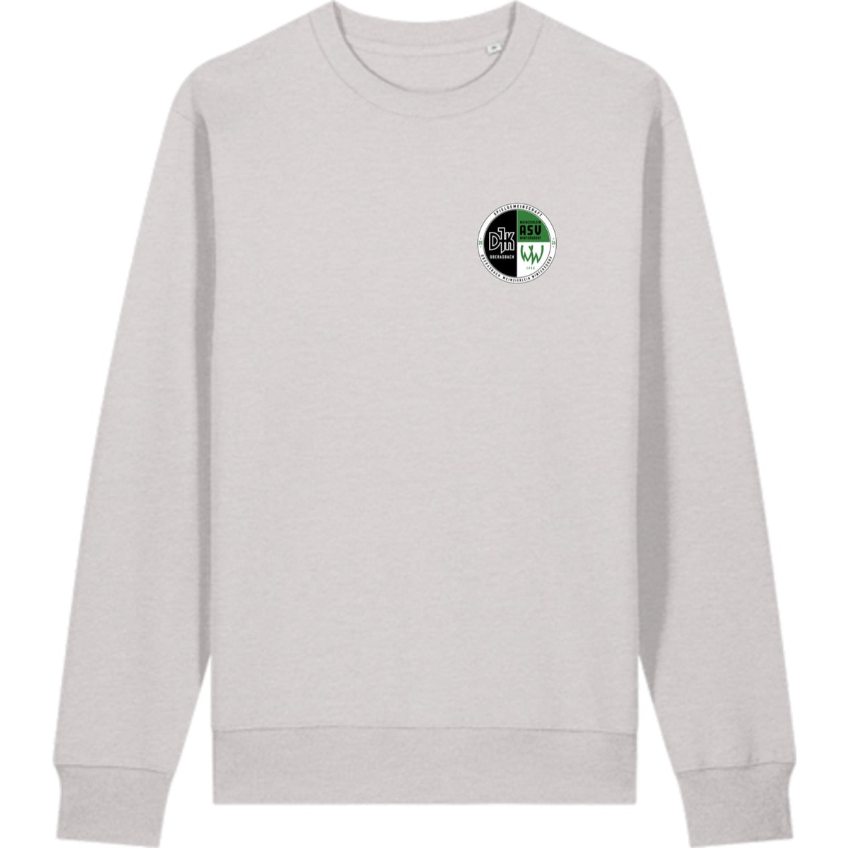 Schweres Unisex Sweatshirt aus Bio-Baumwolle Changer 2.0 STSU178 – Vereinslogo herzseitig Cool Heather Grey Vorderseite