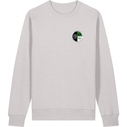 Schweres Unisex Sweatshirt aus Bio-Baumwolle Changer 2.0 STSU178 – Vereinslogo herzseitig Cool Heather Grey Vorderseite