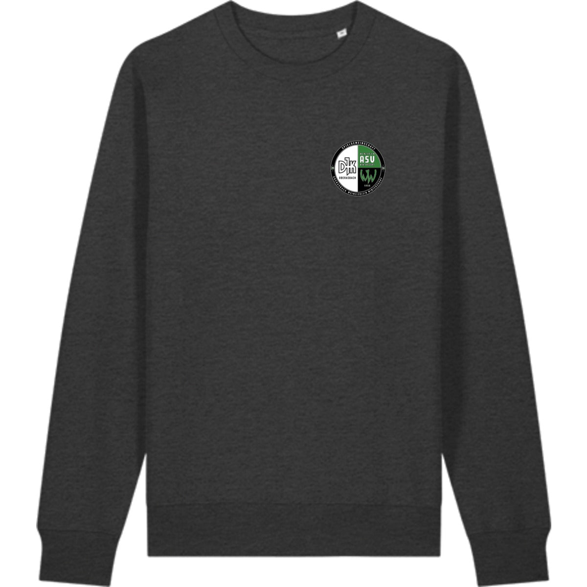 Schweres Unisex Sweatshirt aus Bio-Baumwolle Changer 2.0 STSU178 – Vereinslogo herzseitig Dark Heather Grey Vorderseite
