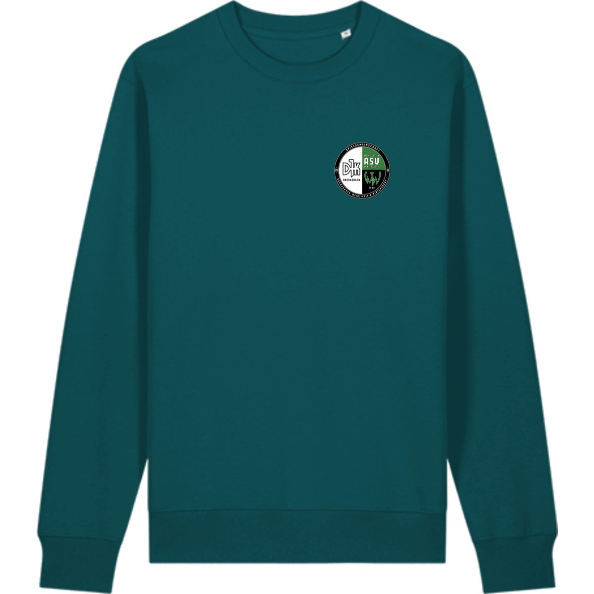 Schweres Unisex Sweatshirt aus Bio-Baumwolle Changer 2.0 STSU178 – Vereinslogo herzseitig Deep Teal Vorderseite