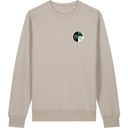 Schweres Unisex Sweatshirt aus Bio-Baumwolle Changer 2.0 STSU178 – Vereinslogo herzseitig Desert Dust Vorderseite