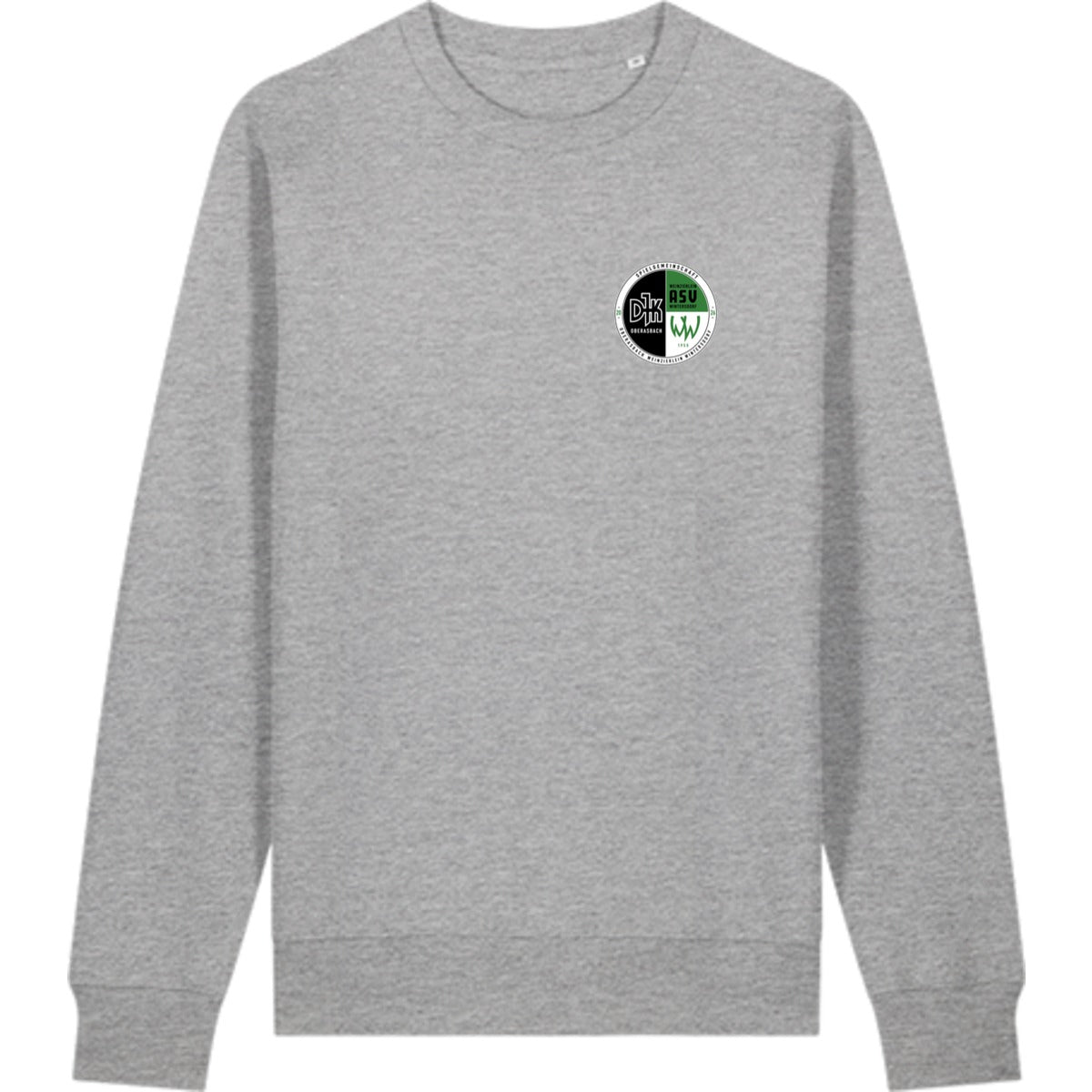 Schweres Unisex Sweatshirt aus Bio-Baumwolle Changer 2.0 STSU178 – Vereinslogo herzseitig Heather Grey Vorderseite
