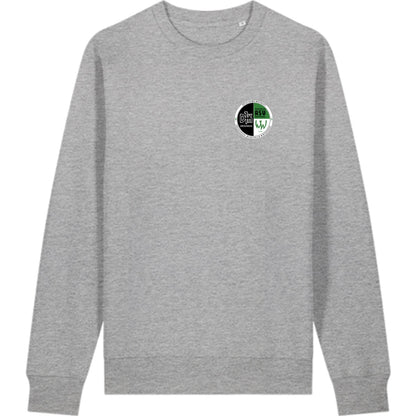Schweres Unisex Sweatshirt aus Bio-Baumwolle Changer 2.0 STSU178 – Vereinslogo herzseitig Heather Grey Vorderseite
