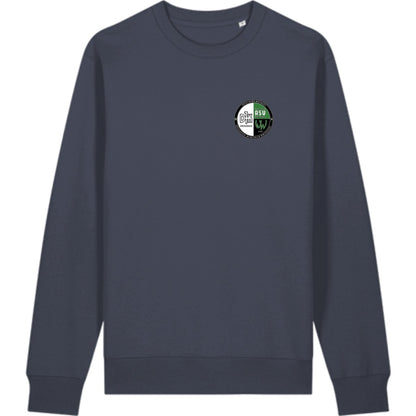 Schweres Unisex Sweatshirt aus Bio-Baumwolle Changer 2.0 STSU178 – Vereinslogo herzseitig India Ink Grey Vorderseite