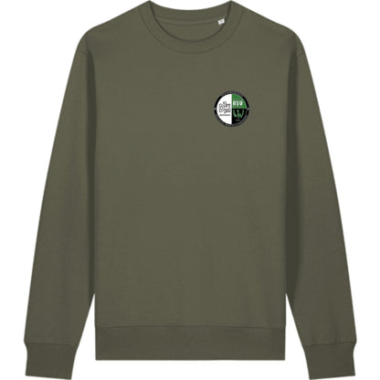 Schweres Unisex Sweatshirt aus Bio-Baumwolle Changer 2.0 STSU178 – Vereinslogo herzseitig Khaki Vorderseite