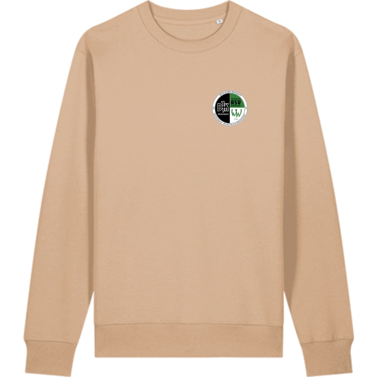 Schweres Unisex Sweatshirt aus Bio-Baumwolle Changer 2.0 STSU178 – Vereinslogo herzseitig Latte Vorderseite