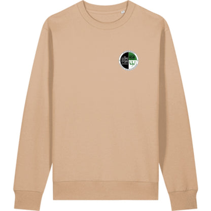 Schweres Unisex Sweatshirt aus Bio-Baumwolle Changer 2.0 STSU178 – Vereinslogo herzseitig Latte Vorderseite