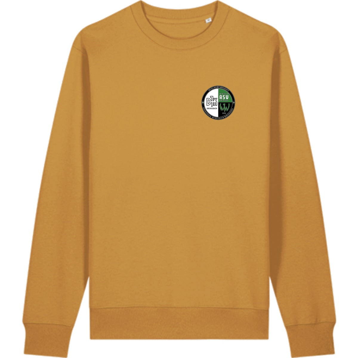 Schweres Unisex Sweatshirt aus Bio-Baumwolle Changer 2.0 STSU178 – Vereinslogo herzseitig Ochre Vorderseite