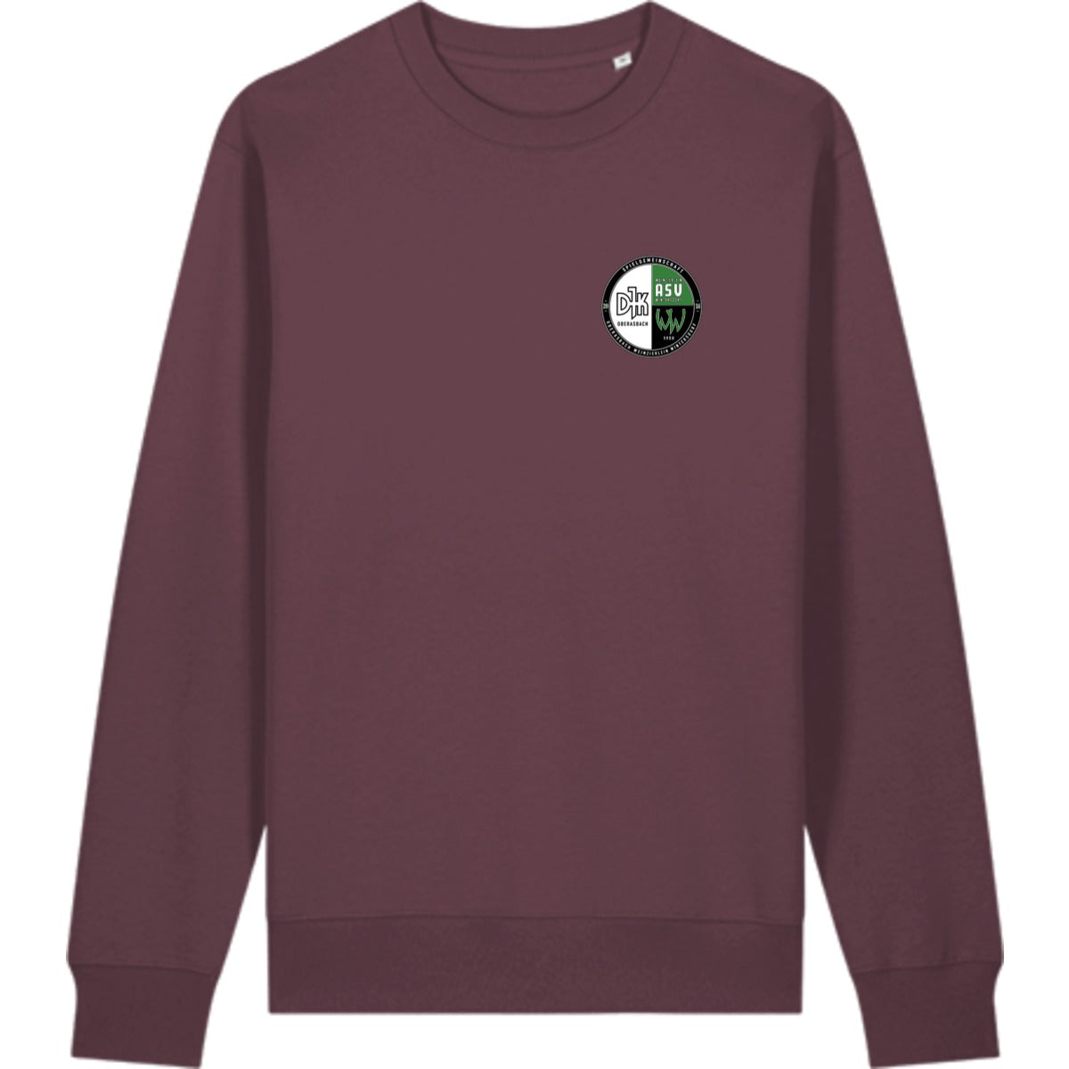 Schweres Unisex Sweatshirt aus Bio-Baumwolle Changer 2.0 STSU178 – Vereinslogo herzseitig Red Brown Vorderseite