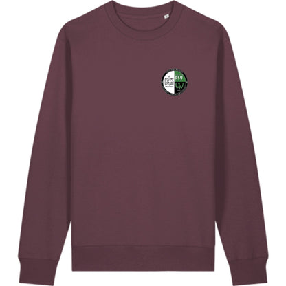 Schweres Unisex Sweatshirt aus Bio-Baumwolle Changer 2.0 STSU178 – Vereinslogo herzseitig Red Brown Vorderseite