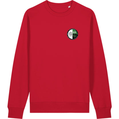 Schweres Unisex Sweatshirt aus Bio-Baumwolle Changer 2.0 STSU178 – Vereinslogo herzseitig Red Vorderseite