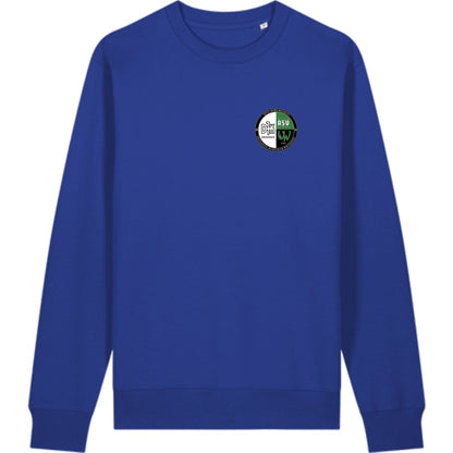 Schweres Unisex Sweatshirt aus Bio-Baumwolle Changer 2.0 STSU178 – Vereinslogo herzseitig Worker Blue Vorderseite