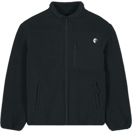 Warme Sherpa Unisex Jacke Brooker STJU248 – Vereinslogo herzseitig Black Vorderseite