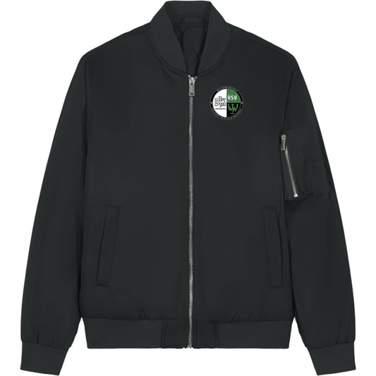 Nachhaltige Unisex Bomberjacke Bomber 2.0 STJU251 – Vereinslogo herzseitig Black Vorderseite