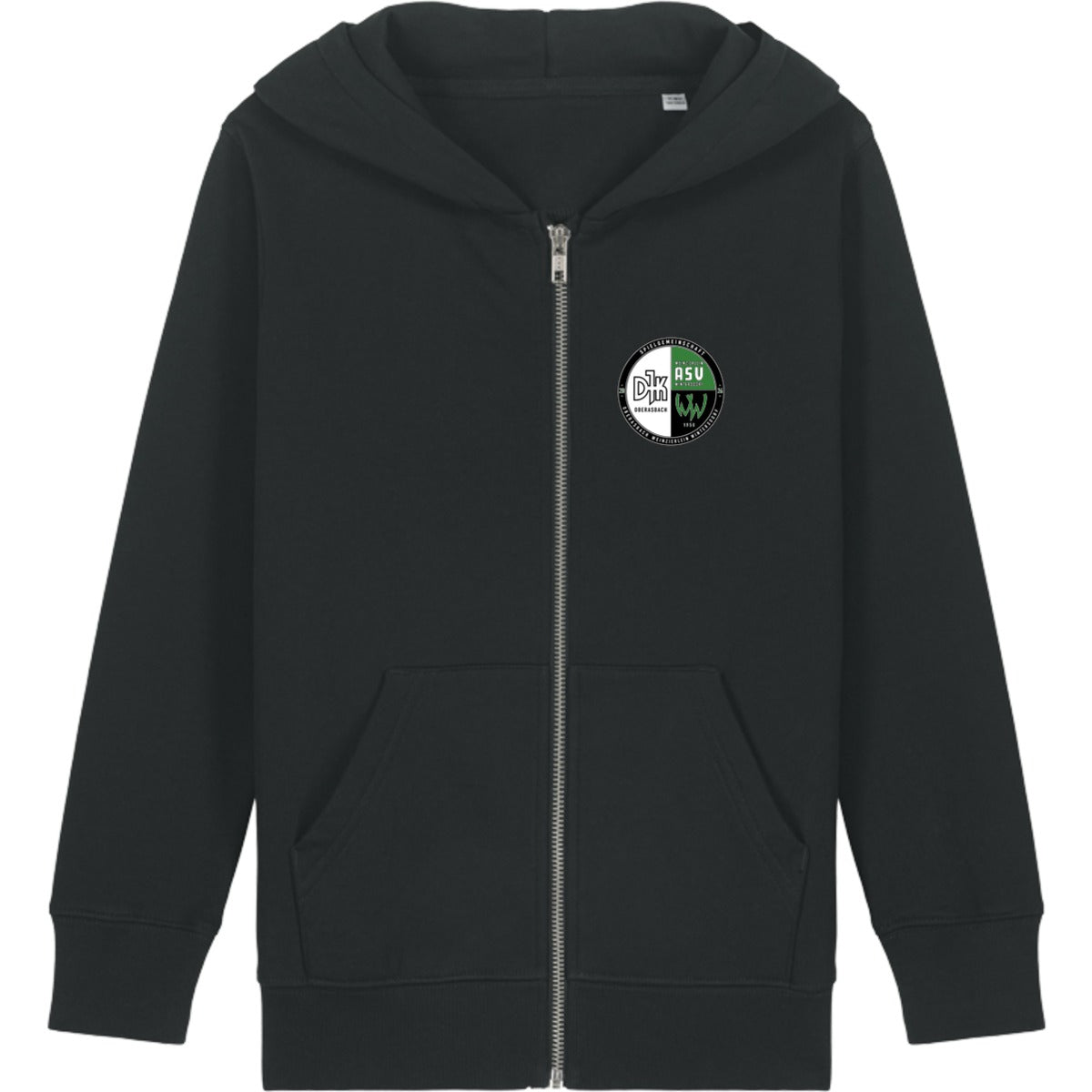 Kinder Hoodie mit Reißverschluss Mini Cultivator 2.0 STSK182 – Vereinslogo herzseitig Black Vorderseite
