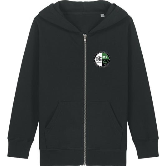 Kinder Hoodie mit Reißverschluss Mini Cultivator 2.0 STSK182 – Vereinslogo herzseitig Black Vorderseite