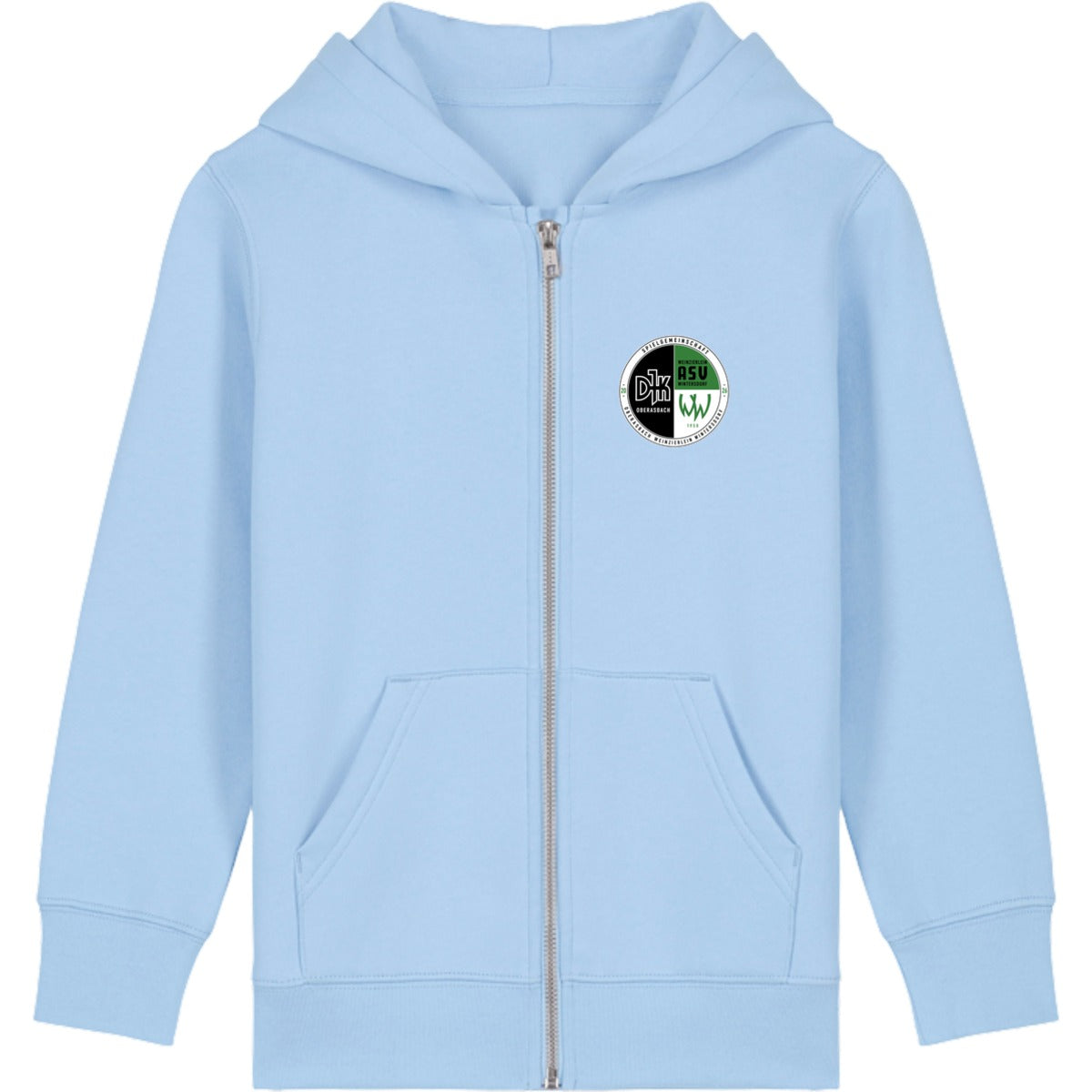 Kinder Hoodie mit Reißverschluss Mini Cultivator 2.0 STSK182 – Vereinslogo herzseitig Blue Soul Vorderseite