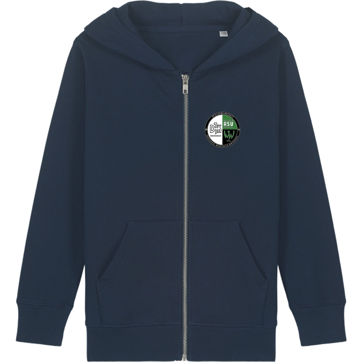 Kinder Hoodie mit Reißverschluss Mini Cultivator 2.0 STSK182 – Vereinslogo herzseitig French Navy Vorderseite