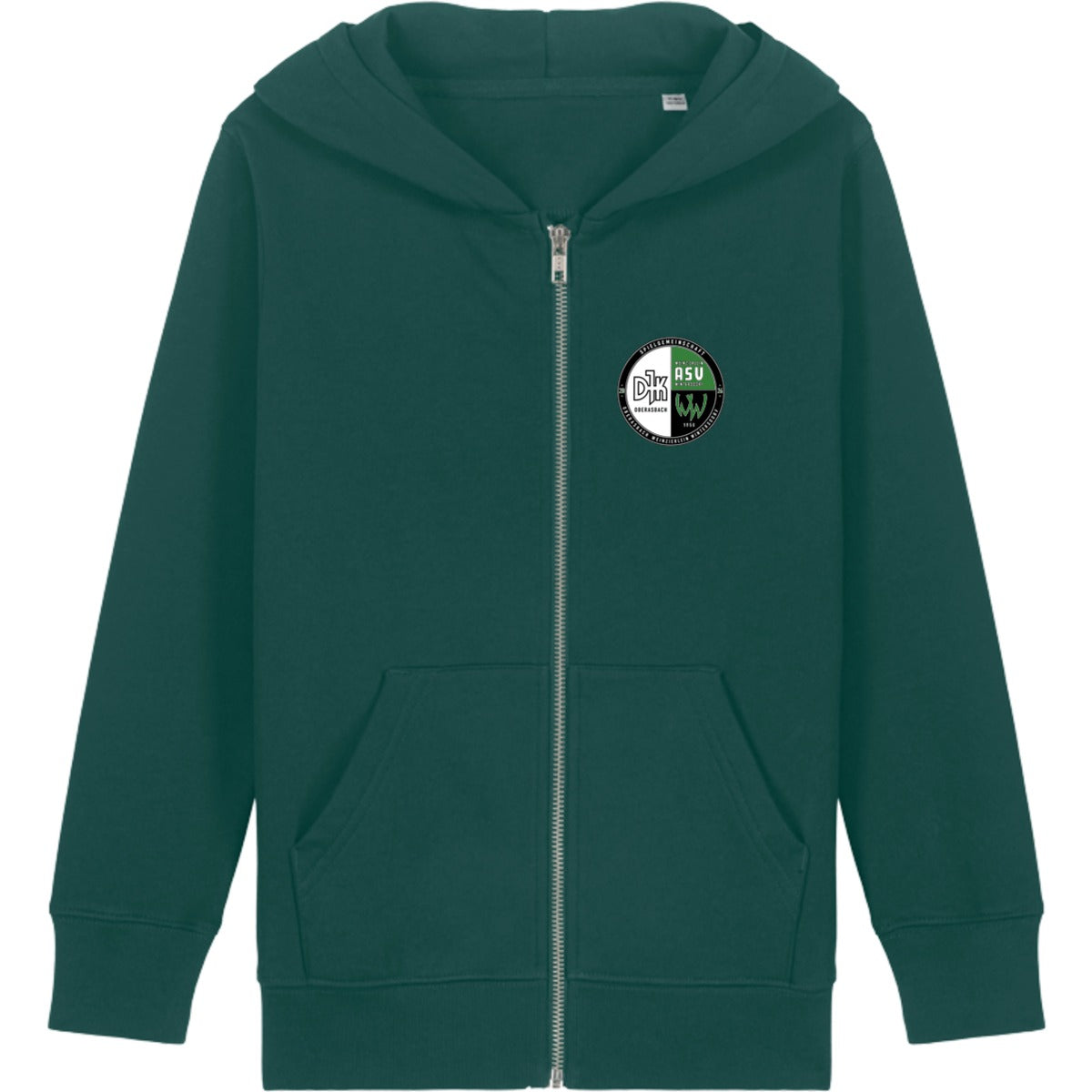 Kinder Hoodie mit Reißverschluss Mini Cultivator 2.0 STSK182 – Vereinslogo herzseitig Glazed Green Vorderseite