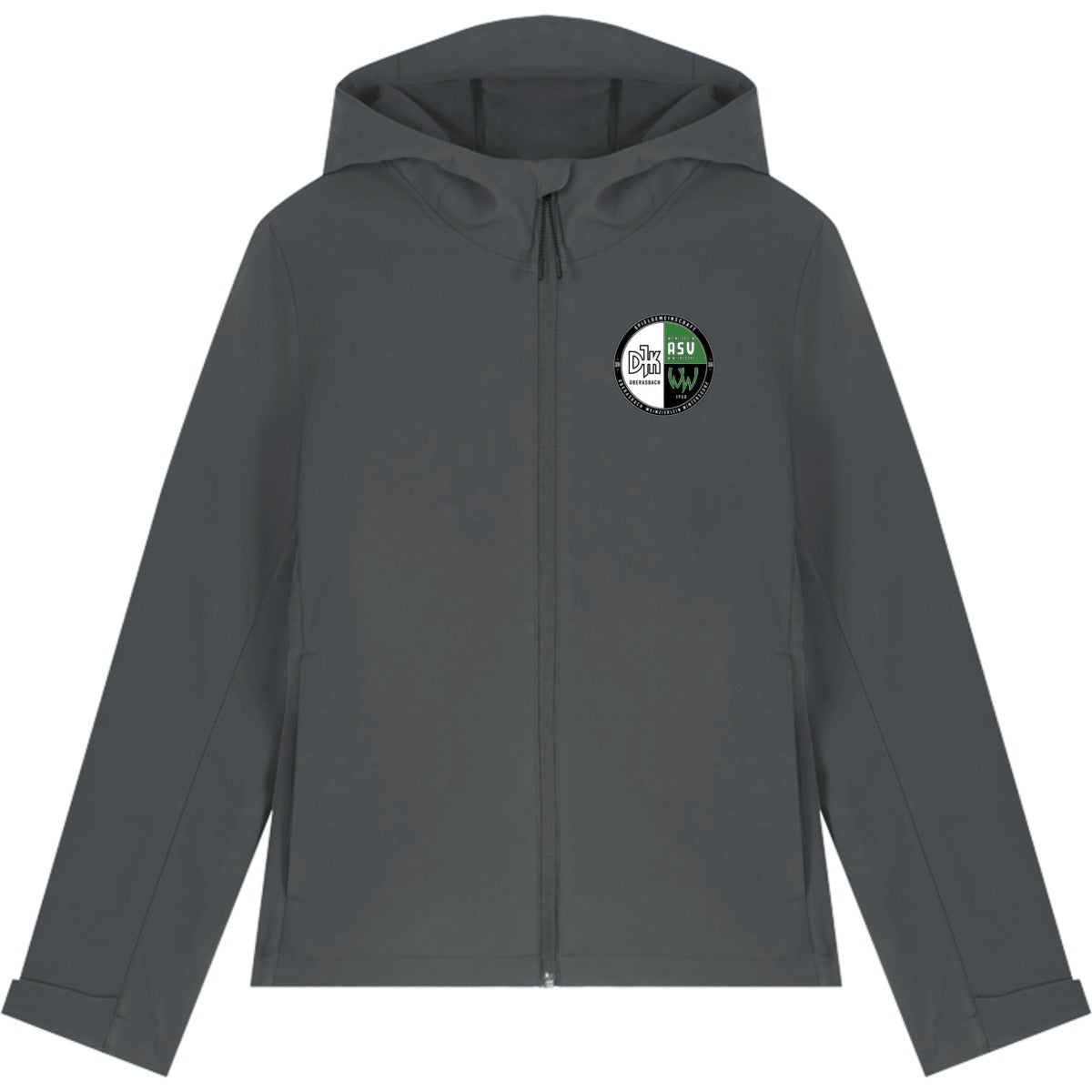 Nachhaltige Damen Softshelljacke Stella Discoverer STJW159 – Vereinslogo herzseitig Anthracite Vorderseite