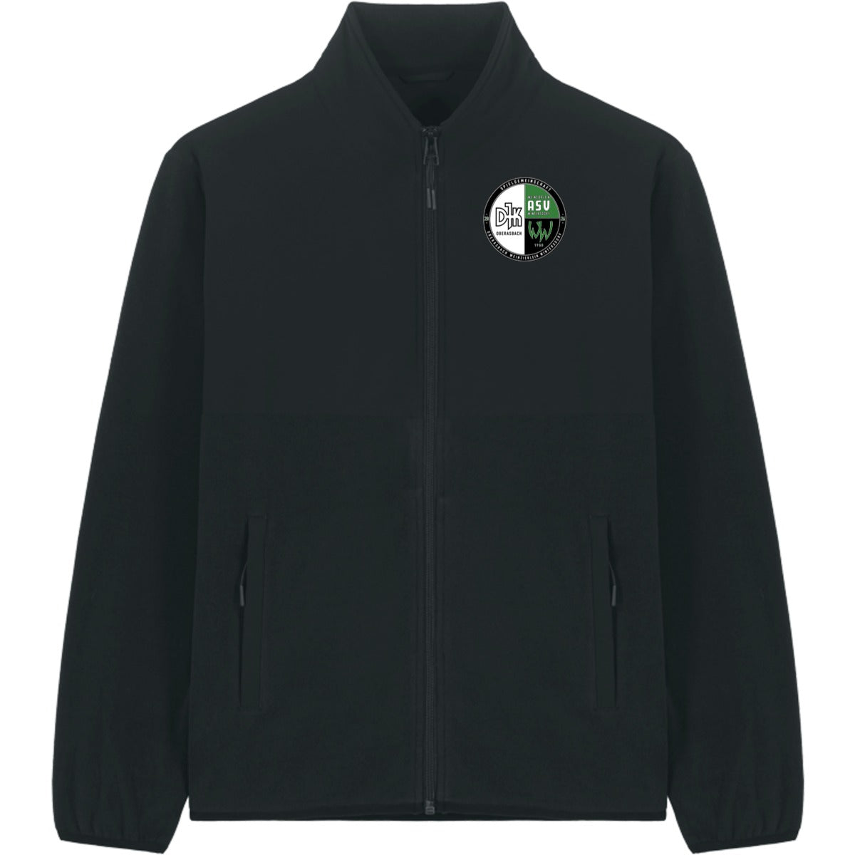 Unisex Fleecejacke aus recyleten Materialien Trekker STJU242 – Vereinslogo herzseitig Black Vorderseite