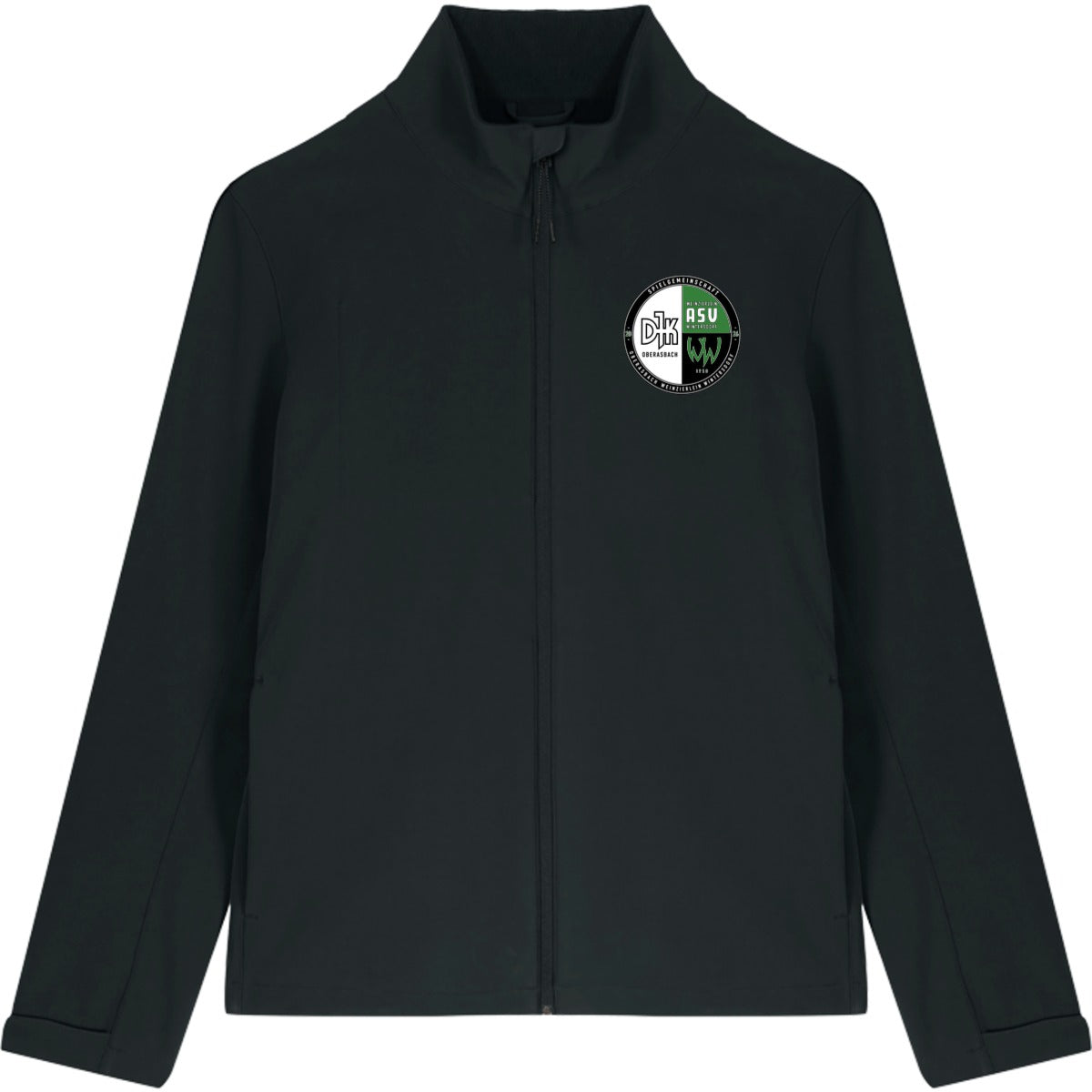 Herren Softshelljacke Stanley Navigator STJM167 – Vereinslogo herzseitig Black Vorderseite