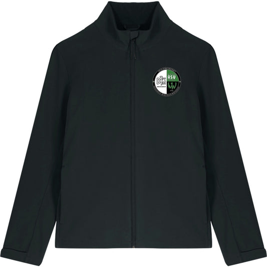 Herren Softshelljacke Stanley Navigator STJM167 – Vereinslogo herzseitig Black Vorderseite