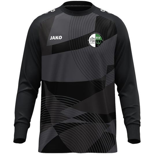 JAKO Torwart Trikot River aus recyceltem Polyester 8946 – Vereinslogo herzseitig Schwarz Vorderseite