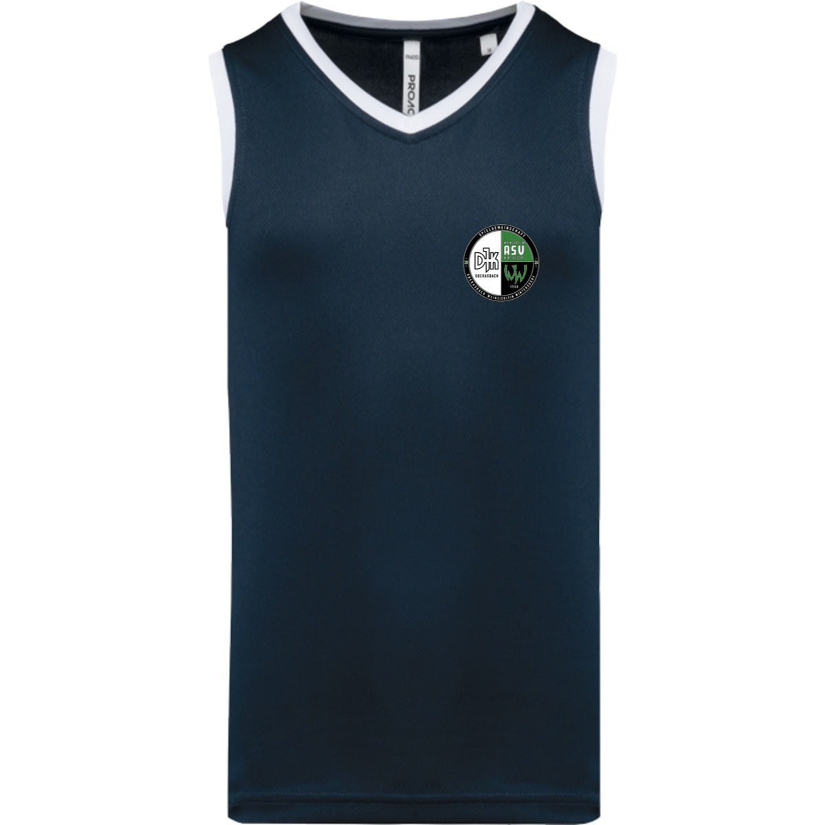 Basketballtrikot Herren PA4050 – Vereinslogo herzseitig Navy/White Vorderseite