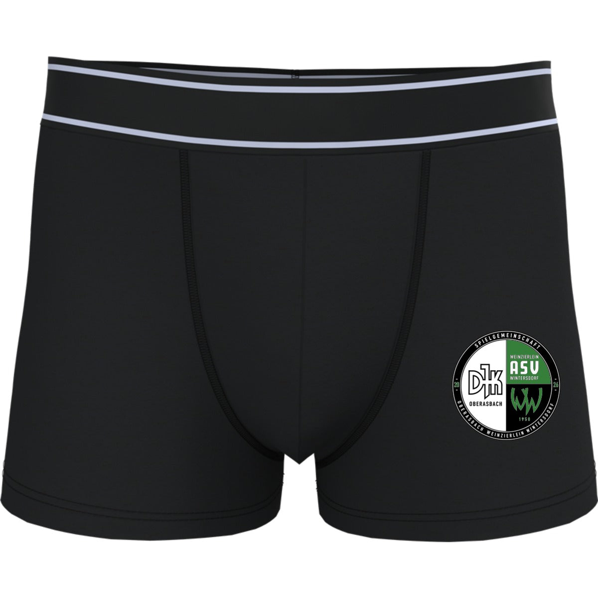 Boxershorts für Männer KA800 – Vereinslogo mittig groß Black Vorderseite